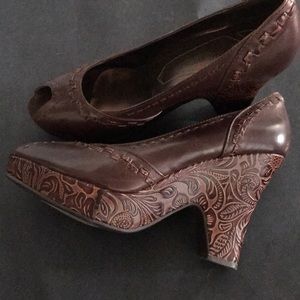 Nine West Leather Platform Heels